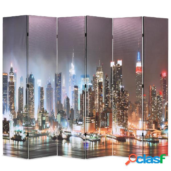 vidaXL Biombo divisor plegable 228x170 cm Nueva York de