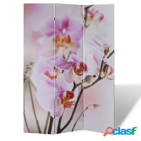 vidaXL Biombo divisor plegable flores 120x170 cm
