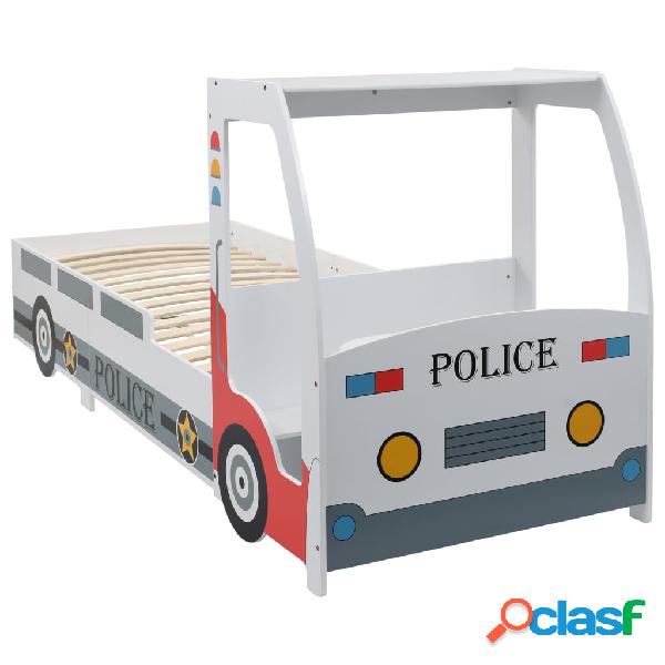 vidaXL Cama infantil forma de coche de policía y escritorio