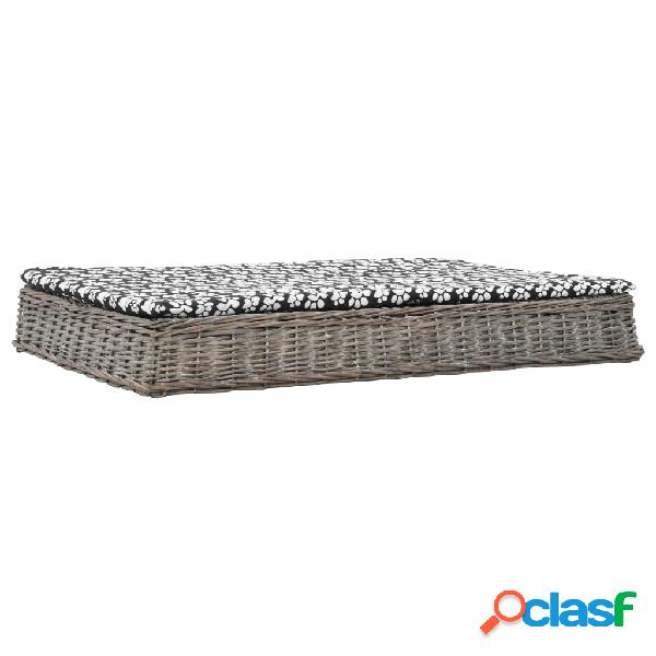 vidaXL Cama para perros con cojín diseño plano sauce gris