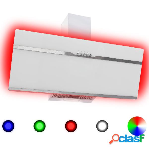 vidaXL Campana extractora RGB de LED acero inox. vidrio