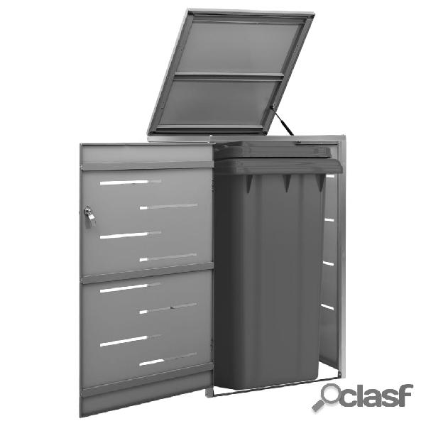 vidaXL Cobertizo contenedor basura individual acero inox