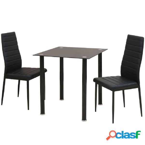 vidaXL Conjunto de mesas y sillas de comedor de tres piezas