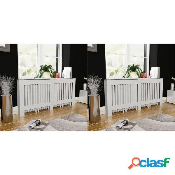 vidaXL Cubiertas para radiador 2 unidades MDF blanco 172 cm