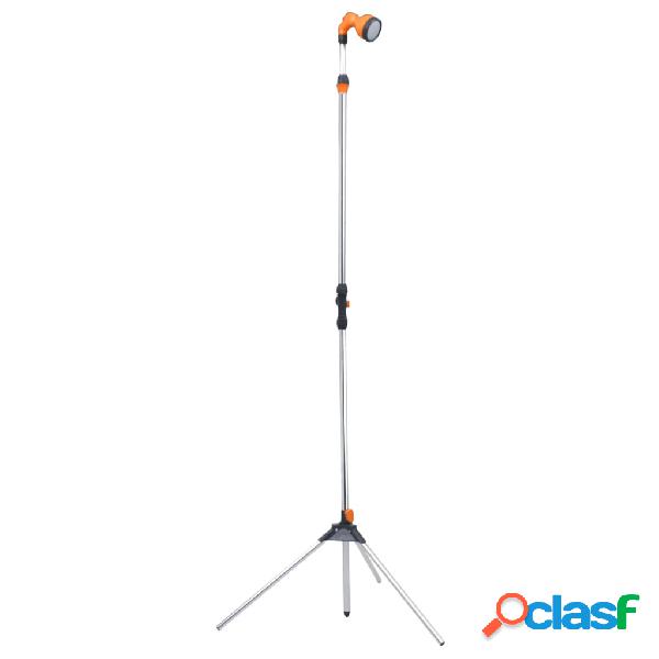 vidaXL Ducha de jardín con trípode aluminio 221 cm