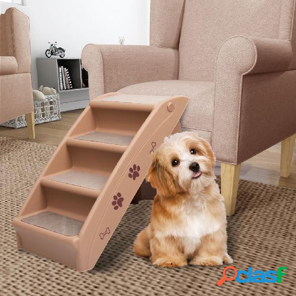 vidaXL Escalera plegable para perros marrón 62x40x49,5 cm