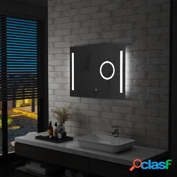 vidaXL Espejo de pared para baño con LED y sensor táctil