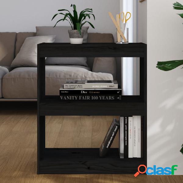 vidaXL Estantería/divisor de espacios madera pino negro