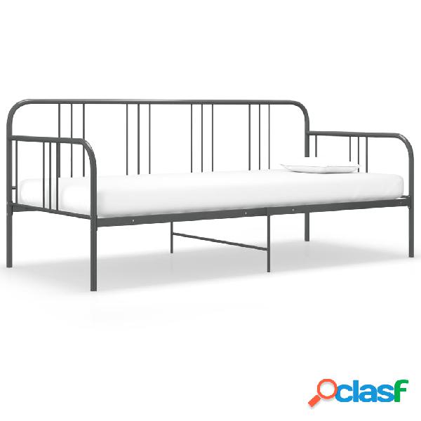 vidaXL Estructura de sofá cama de metal gris 90x200 cm