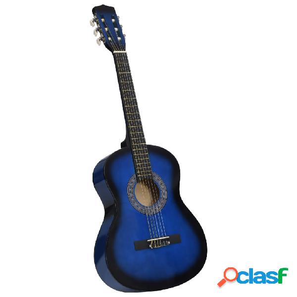 vidaXL Guitarra clásica para niños y principiantes azul