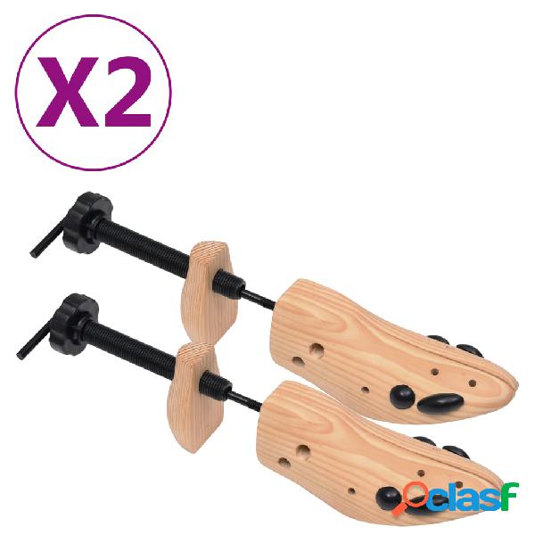 vidaXL Hormas de zapato 2 pares madera maciza de pino