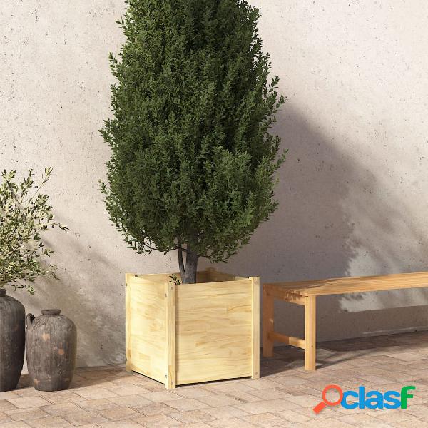 vidaXL Jardinera de madera maciza de pino 50x50x50 cm