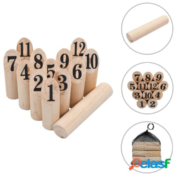 vidaXL Juego de números Kubb madera