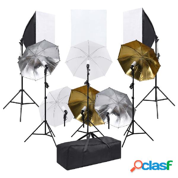 vidaXL Kit de estudio fotográfico con set de iluminación y