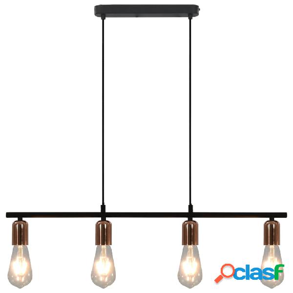 vidaXL Lámpara de techo bombillas filamento 2W negro cobre