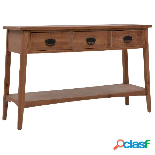 vidaXL Mesa consola de madera de abeto maciza marrón