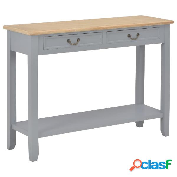 vidaXL Mesa consola de madera gris 110x35x80 cm