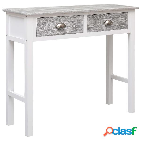 vidaXL Mesa consola de madera gris 90x30x77 cm