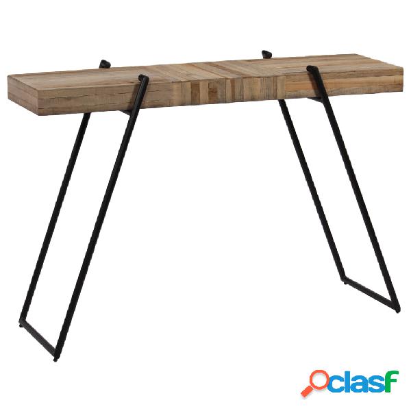 vidaXL Mesa consola de teca reciclada 120x35x81 cm