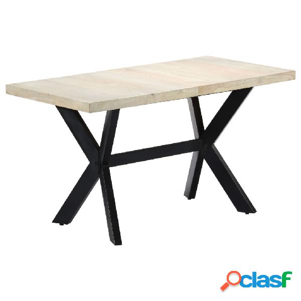 vidaXL Mesa de comedor madera maciza de mango blanqueada