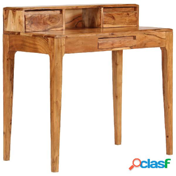vidaXL Mesa de escritorio con cajones de madera maciza