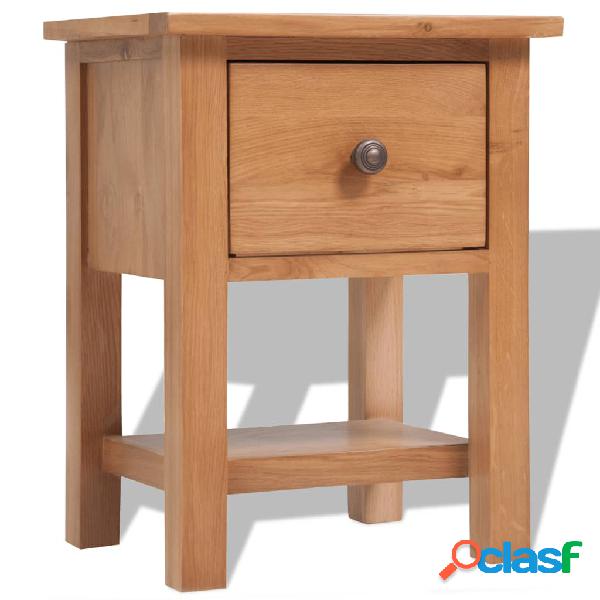 vidaXL Mesita de noche de madera de roble maciza 36x30x47 cm