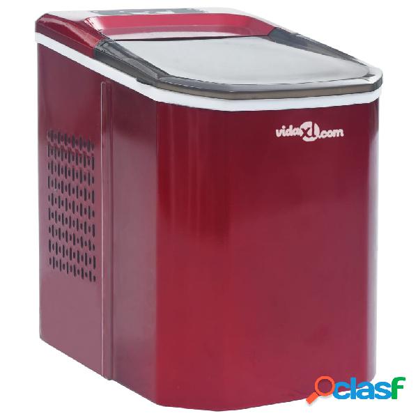 vidaXL Máquina para hacer cubitos de hielo rojo 1,4 L 15 kg