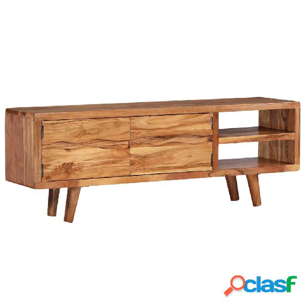 vidaXL Mueble de TV madera maciza acacia puertas talladas