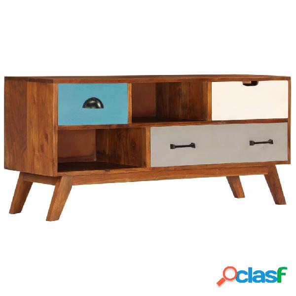 vidaXL Mueble para TV con 3 cajones madera maciza acacia