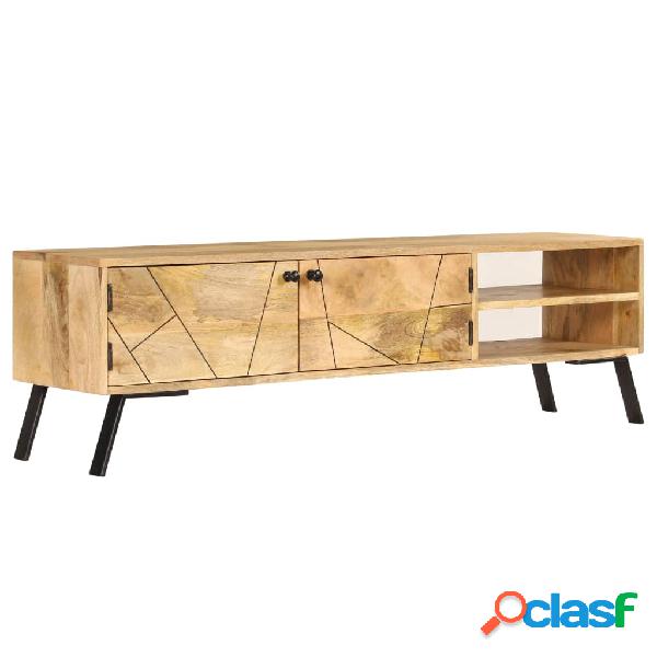 vidaXL Mueble para TV de madera de mango maciza 140x30x40 cm