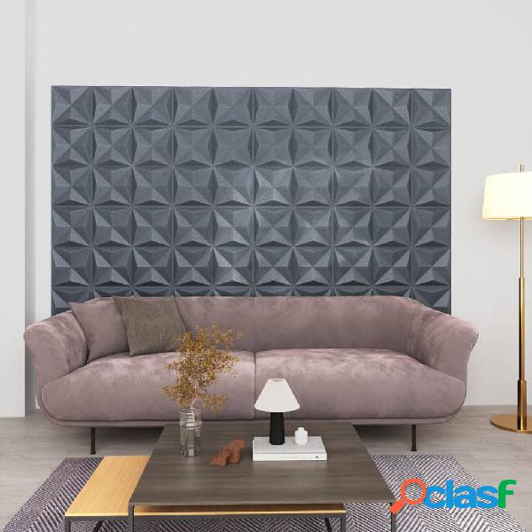 vidaXL Paneles de pared 3D 24 unidades 50x50 cm gris origami