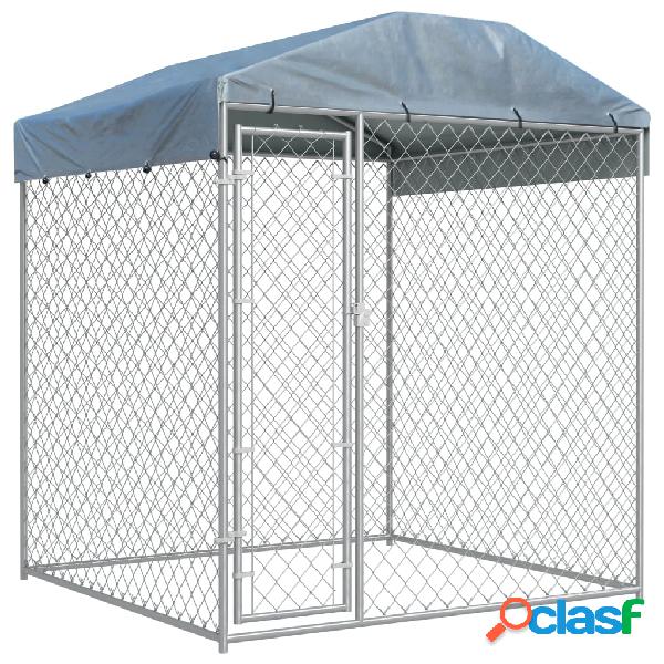 vidaXL Perrera de exterior con toldo 193x193x225 cm