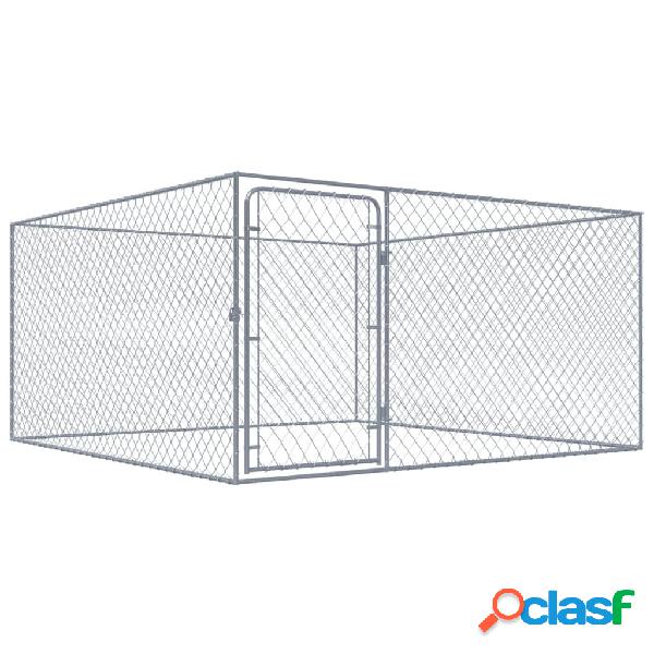 vidaXL Perrera de exterior de acero galvanizado 2x2x1 m