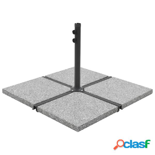 vidaXL Placa de peso para sombrilla 4 uds granito gris