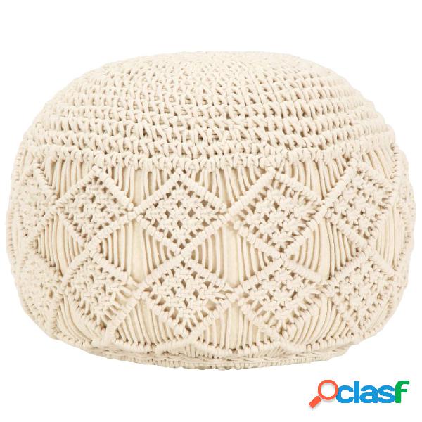vidaXL Puf de macramé hecho a mano algodón 45x30 cm
