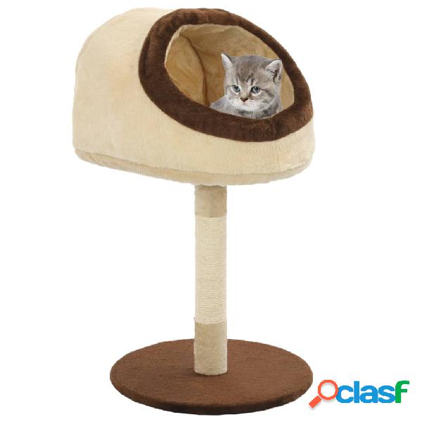 vidaXL Rascador para gatos con poste de sisal 72 cm beige y