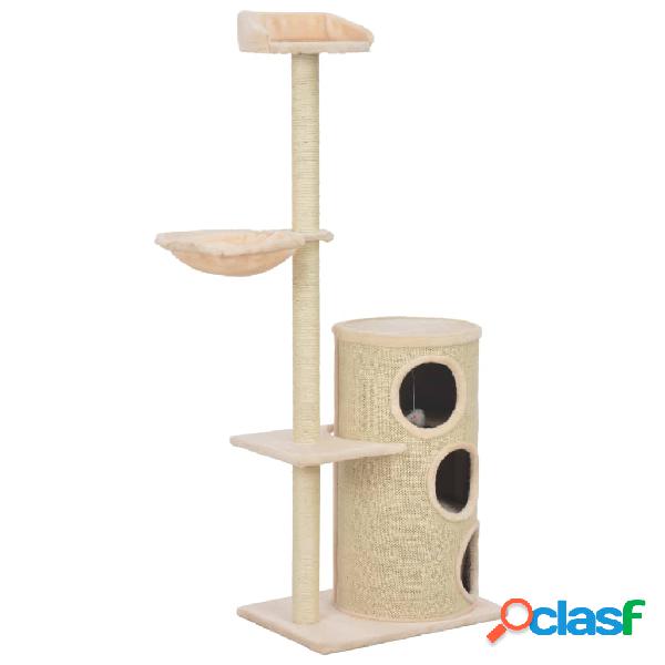 vidaXL Rascador para gatos con postes de sisal 148 cm beige