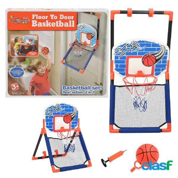 vidaXL Set baloncesto infantil multifuncional suelo y pared