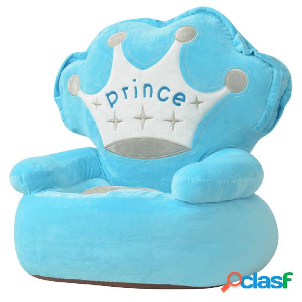 vidaXL Silla de peluche para niños príncipe azul