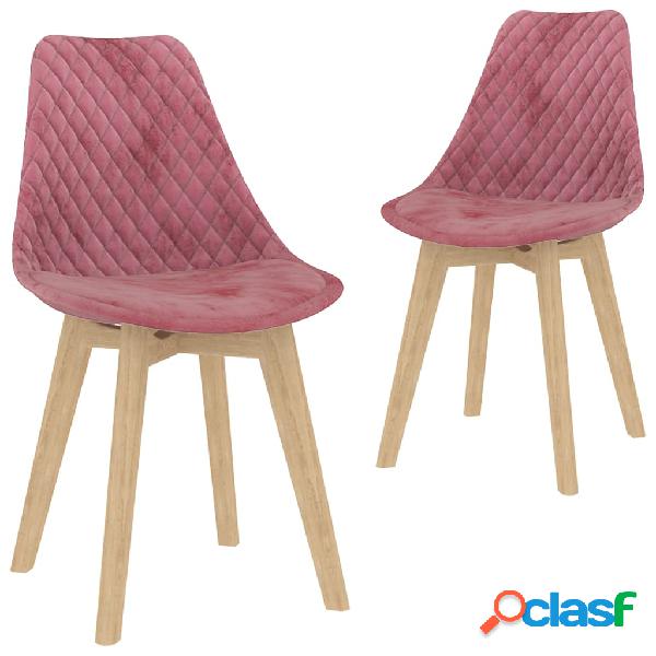 vidaXL Sillas de comedor 2 unidades de terciopelo rosa