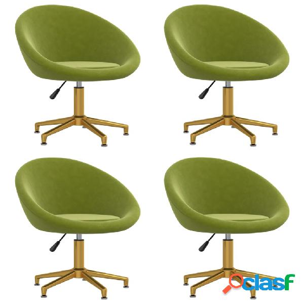 vidaXL Sillas de comedor 4 unidades terciopelo verde claro