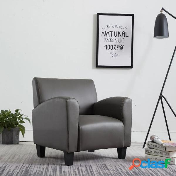 vidaXL Sillón de cuero sintético gris