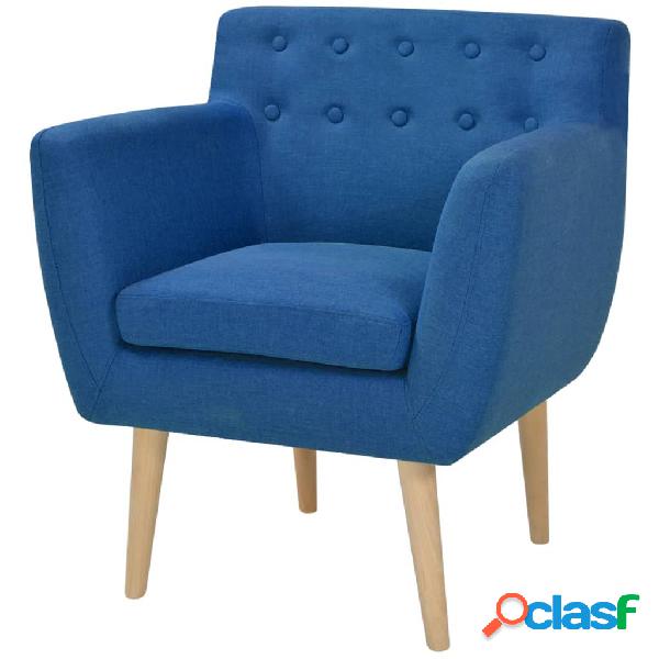 vidaXL Sillón de tela azul
