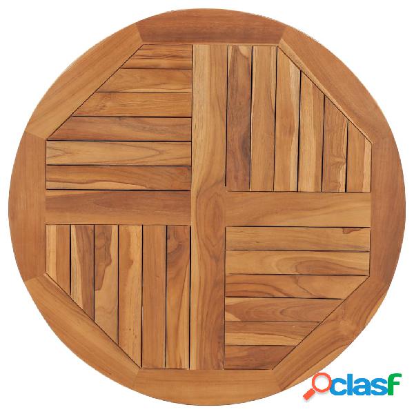 vidaXL Superficie de mesa redonda madera maciza de teca 2,5