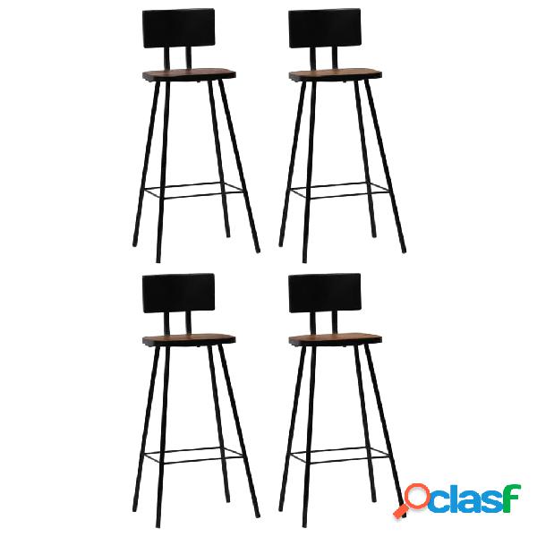 vidaXL Taburetes de cocina 4 unidades madera maciza