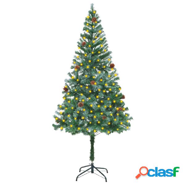 vidaXL Árbol de Navidad glaseado con LED y piñas 180 cm