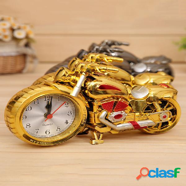 1 PC Retro Creativo Moto Forma de cuarzo Reloj Alarma Reloj