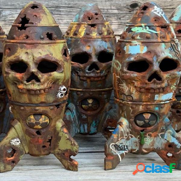 1 unidad de adorno de resina de bomba de Halloween Cráneo