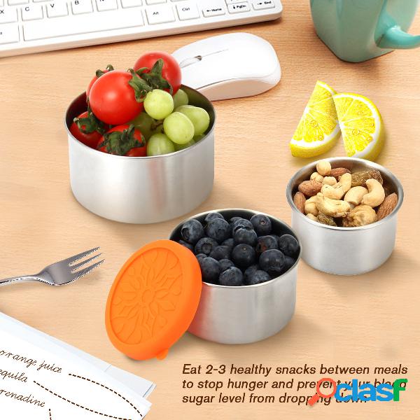 3 unids / set Almuerzo de acero inoxidable Caja Contenedor