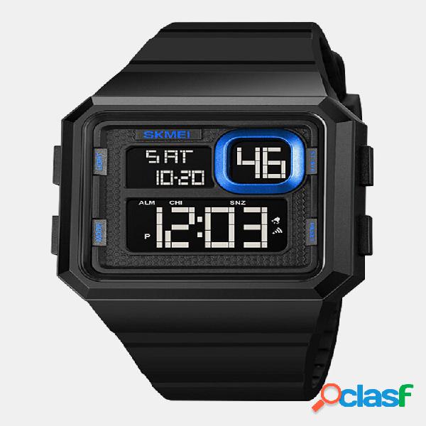 4 colores Silicona Deportes con esfera rectangular Relojes